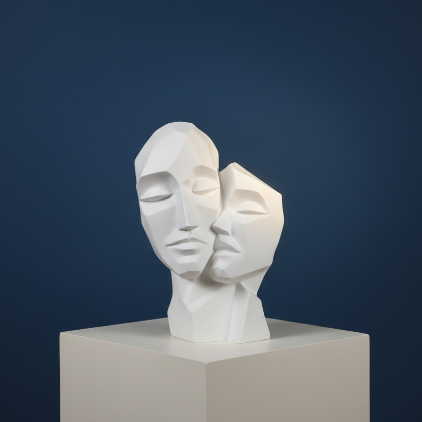 Two Faces Sculpture