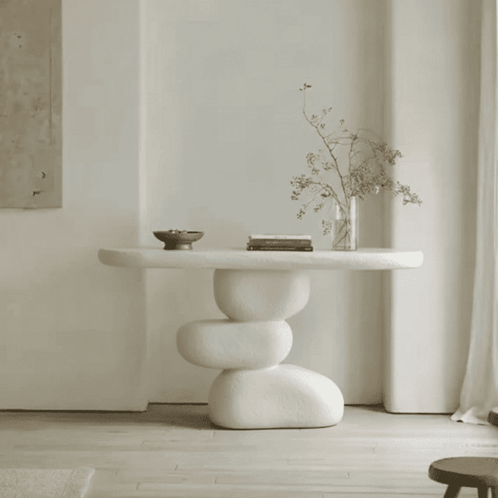 Stacked Pebble Console Table