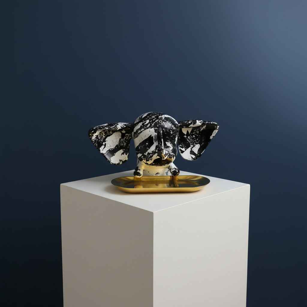 Marbled Elephant with a Plate