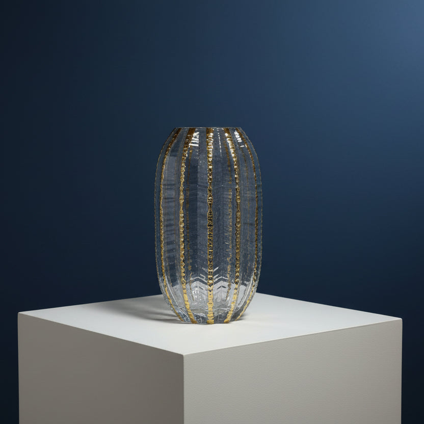 Ribbed Gold Vase