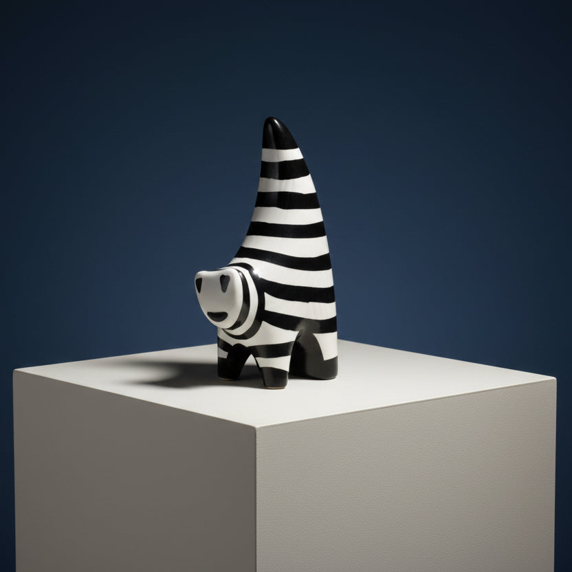 Stripped Cat Sculpture
