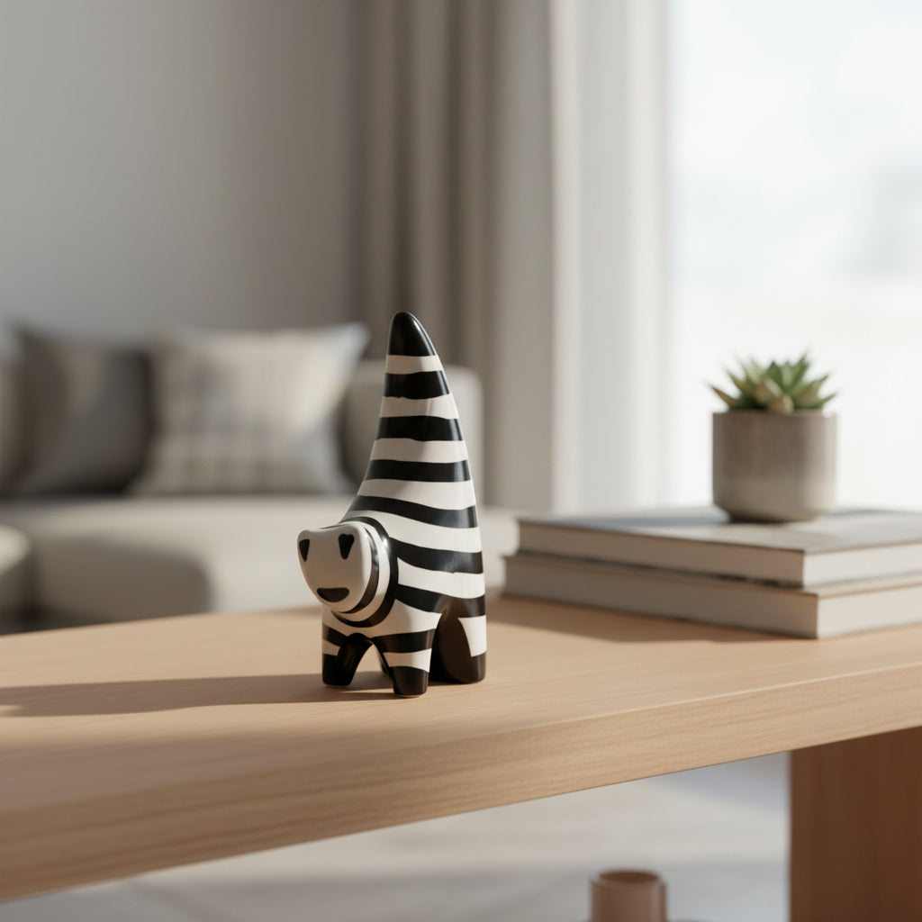 Stripped Cat Sculpture
