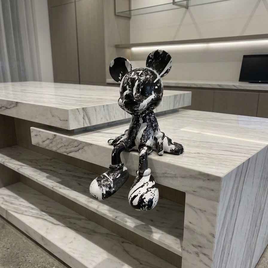 Black and White Marbled Mickey Mouse